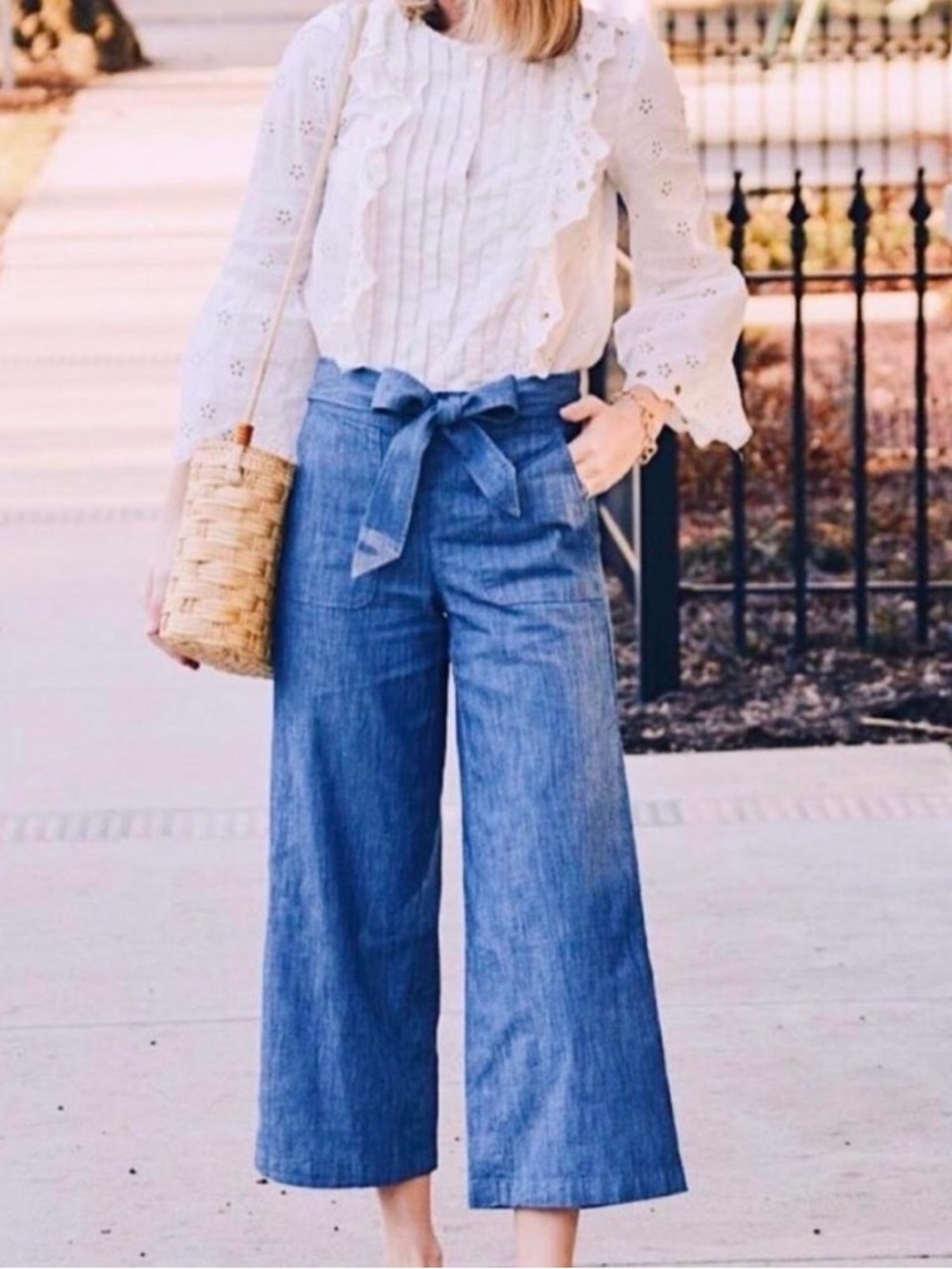 J. Crew Wide-Leg Pants with Elastic Waist
